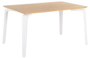 Dubový jídelní stůl Somcasa Stacy 140 x 90 cm s bílou podnoží