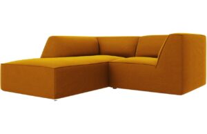 Micadoni Sametová rohová pohovka Ruby 186 cm