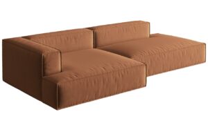 Micadoni Sametová rohová pohovka Nuria 312 cm