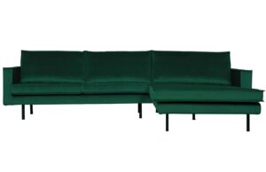 WOOOD Sametová rohová pohovka Raden 300 cm