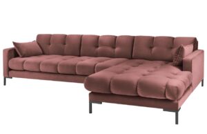 Micadoni Sametová rohová pohovka Mamaia 293 cm