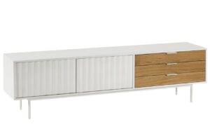 Bílý lakovaný TV stolek Teulat Sierra 180 x 40 cm II.