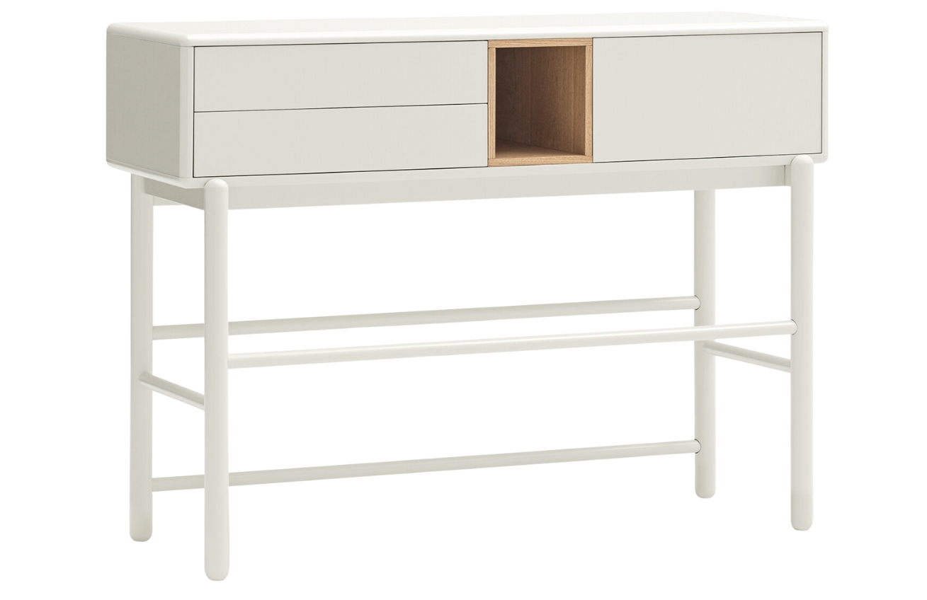Krémově bílý lakovaný toaletní stolek Teulat Corvo 120 x 35 cm