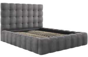 Micadoni Sametová postel Mamaia 160 x 200 cm s úložným prostorem