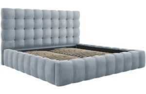 Micadoni Sametová postel Mamaia 200 x 200 cm s úložným prostorem