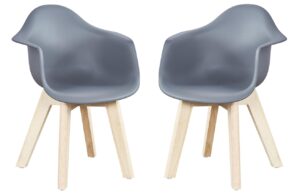 Set dvou šedých plastových dětských židliček Quax Walsh