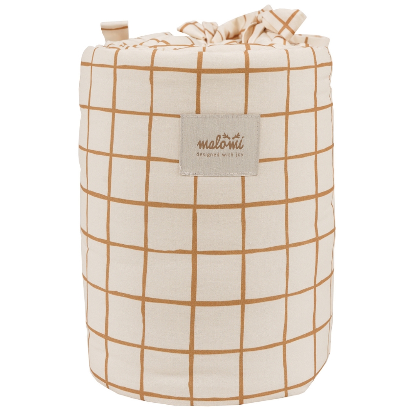 Malomi Kids Béžový bavlněný mantinel do postýlky Camel 210 cm