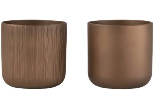 Set dvou měděných keramických květináčů J-line Gerda 26
