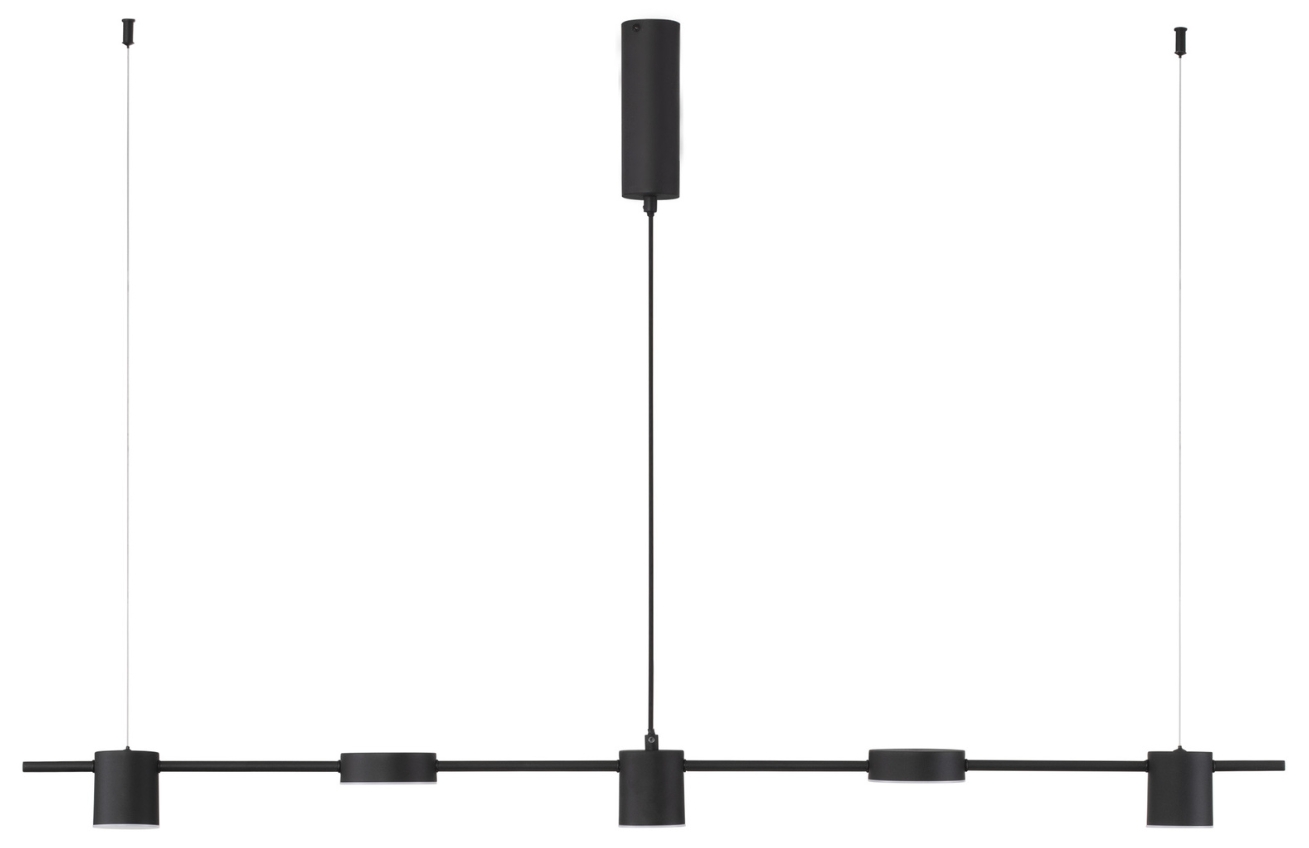 Černé kovové závěsné světlo Nova Luce Nordik 127 cm