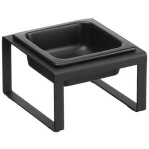 Černá keramická miska pro psy Yamazaki Tower se stojanem