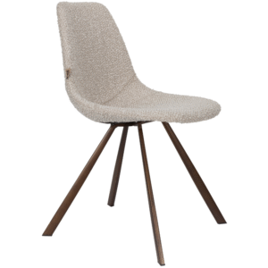 Béžová bouclé jídelní židle DUTCHBONE FRANKY