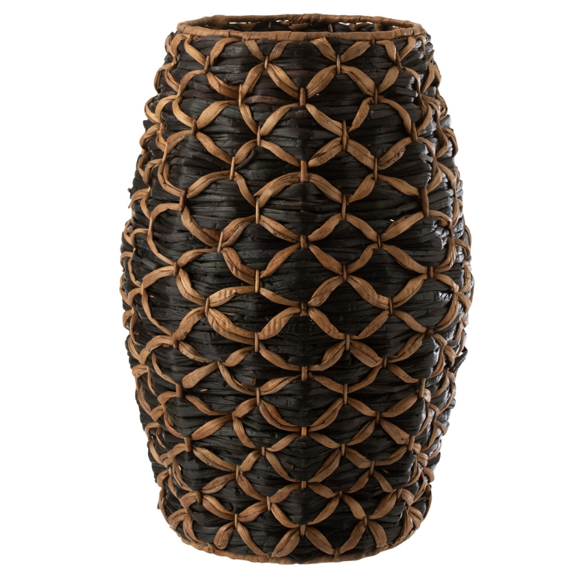 Černý úložný koš z přírodních vláken J-line Roller 60