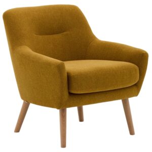 Hořčicově žluté čalouněné křeslo Kave Home Candela