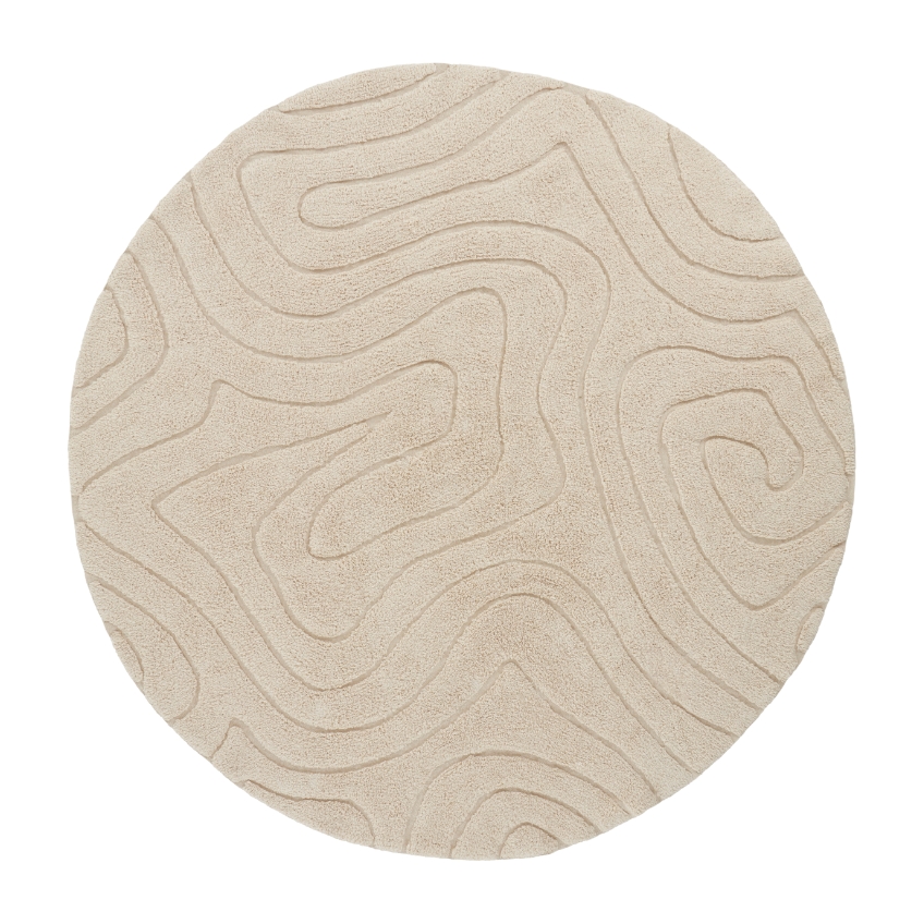 Jotex Béžový kulatý koberec SHIV 120 cm