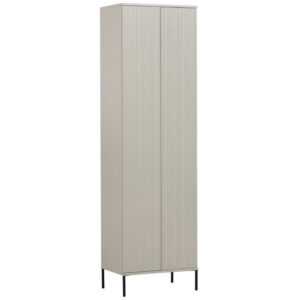 WOOOD Šedobéžová dřevěná skříň Gravia 210 x 60 cm