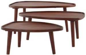 Jotex Set tří dřevěných konferenčních stolků MANIAGO 45 x 68/55 x 84/64 x 95 cm