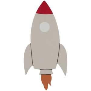 Jotex Světle šedé lakované nástěnné dětské LED světlo ROCKET