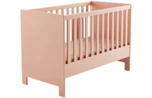 Jotex Růžová lakovaná dětská postýlka DORMIRO 120 x 60 cm