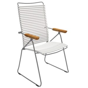 Houe Bílá plastová polohovací zahradní židle Click