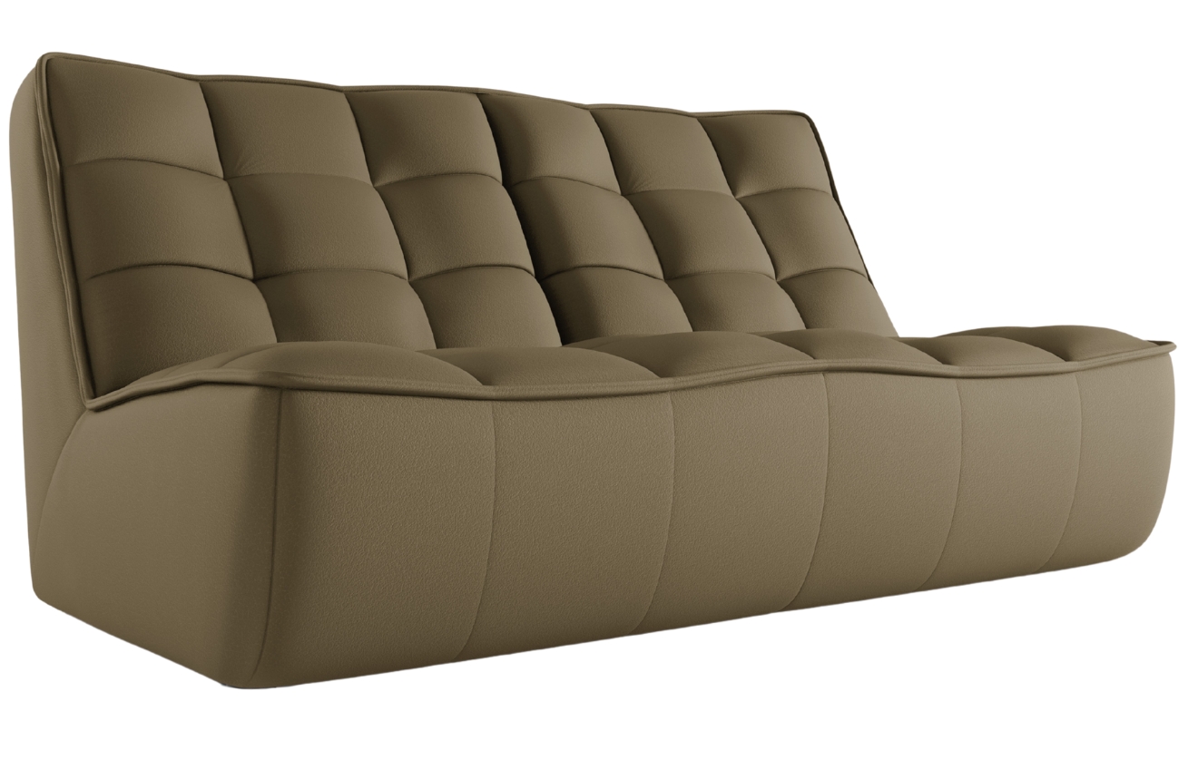 Maison Heritage Olivově zelená kožená pohovka Moni 163 cm