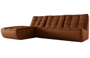 Maison Heritage Hnědá kožená rohová pohovka Moni 246 cm