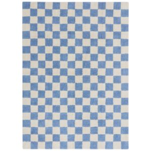 Jotex Modrý kostkovaný koberec MELA 170 x 240 cm