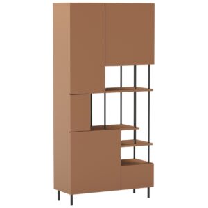 Marckeric Červená lakovaná knihovna Perla 175 x 84 cm