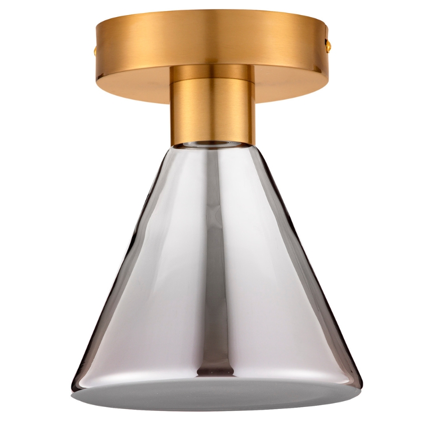 Nova Luce Kouřově šedé skleněné stropní LED světlo Voi 17 cm