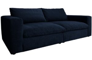 Micadoni Modrá manšestrová trojmístná pohovka Lazy 226 cm