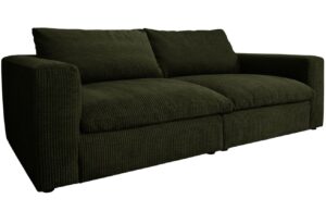 Micadoni Zelená manšestrová trojmístná pohovka Lazy 226 cm