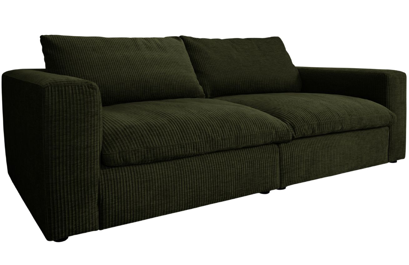 Micadoni Zelená manšestrová trojmístná pohovka Lazy 226 cm