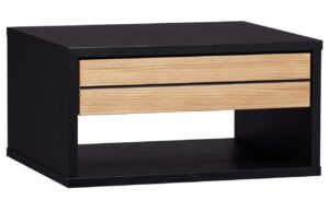 Černý dubový noční stolek Woodman Stripe 42