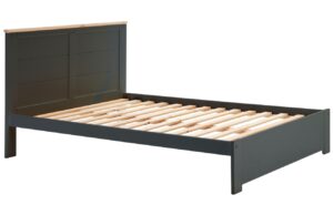 Marckeric Šedá dřevěná dvoulůžková postel Akira 160 x 200 cm