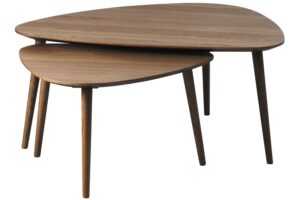 Unique Furniture Set dvou tmavých dubových konferenčních stolků Adda 70 x 100/52