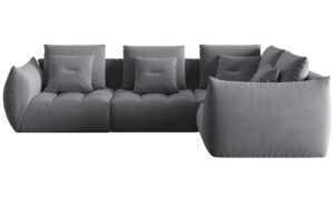 Micadoni Sametová rohová pohovka Bloom 316 cm