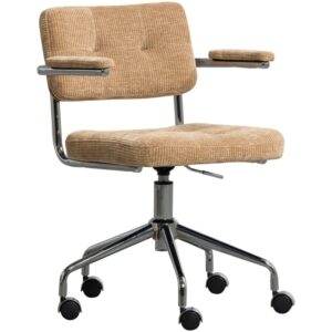 WOOOD Béžová manšestrová konferenční židle Kova