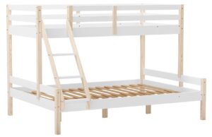 Marckeric Bílá dřevěná patrová postel Livia 90/140 x 190 cm