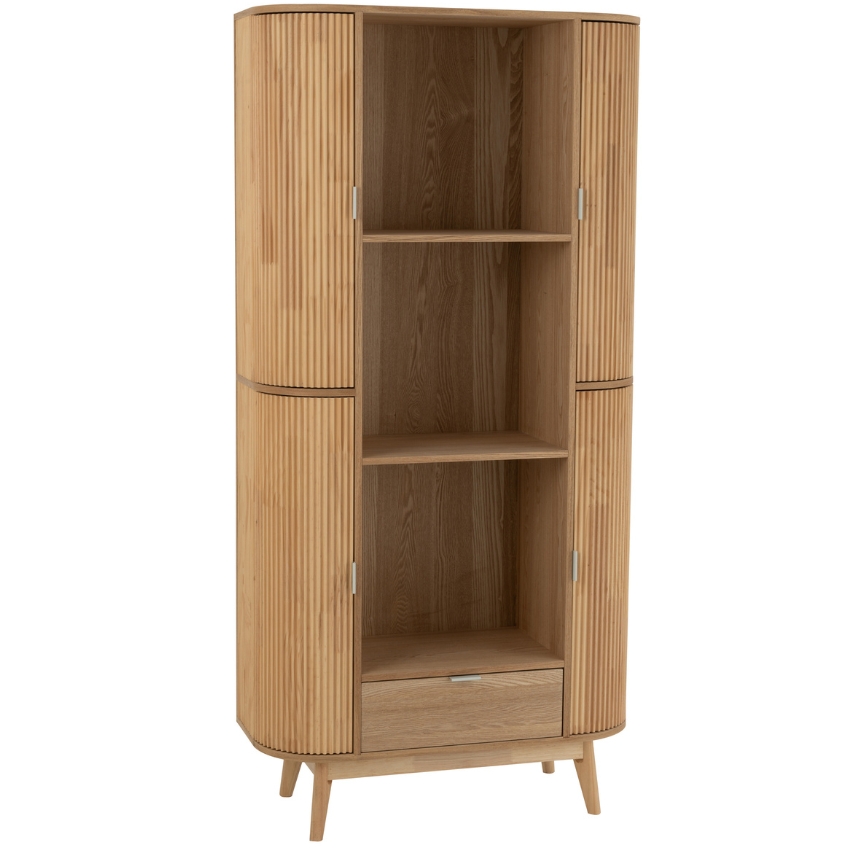 J-line Dřevěná knihovna Rounded 180 x 88 cm