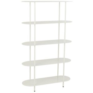 J-line Bílý kovový regál Oval 150 x 90 cm