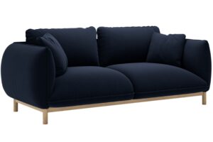 Micadoni Královsky modrá sametová dvoumístná pohovka Ada 178 cm