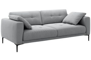 Micadoni Šedá sametová čtyřmístná pohovka Bemy 230 cm