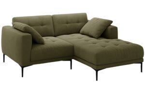 Micadoni Zelená sametová rohová pohovka Bemy 205 cm