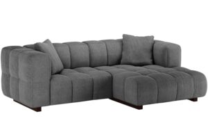 Micadoni Šedá rozkládací pohovka Puma 260 cm