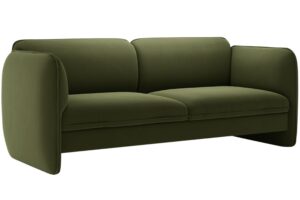 Micadoni Zelená sametová trojmístná pohovka Georgia 204 cm