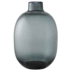 Nordic Living Kouřově černá skleněná váza Marrie 35 cm