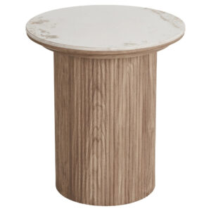 Nordic Living Bílý keramický odkládací stolek Athens 45 cm