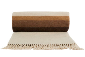 Kave Home Hnědý vlněný pléd Voreni 130 x 170 cm