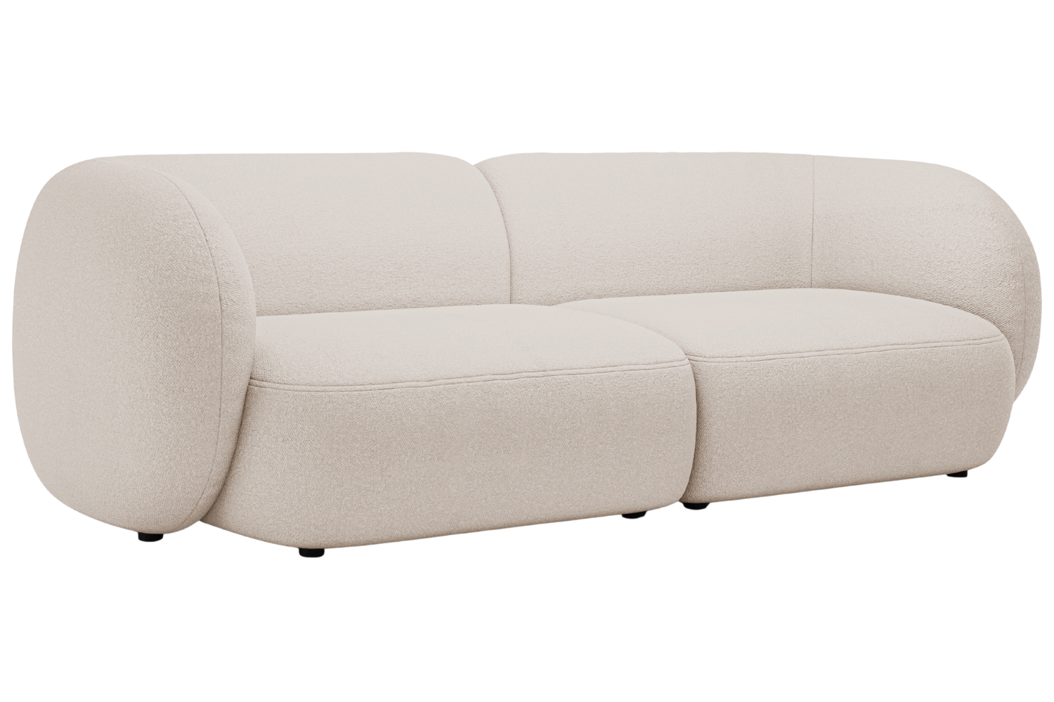 Micadoni Béžová bouclé čtyřmístná pohovka Kate 243 cm