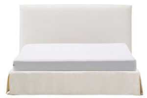 Kave Home Bílá dvoulůžková postel Jaira s čelem 180 x 200 cm