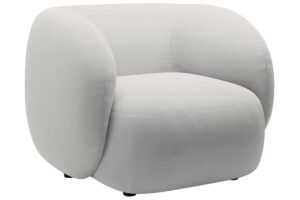 Micadoni Světle šedé sametové křeslo Kate